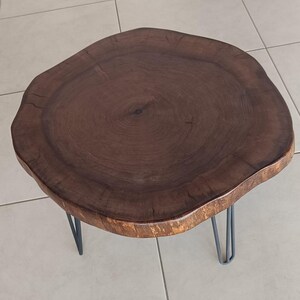 Rustic Wood Slab Coffee Table, Reclaimed wood side table,Wood side table,Hairpin Leg Table, Modern Round wood coffee table,