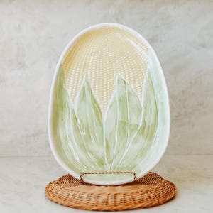 Vintage maïskolf BBQ-picknick dienblad – retro zomerschaal, boerderij decoratie buiten