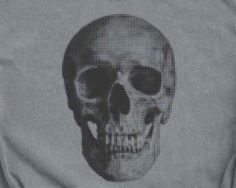 Halftone Skull Comfort Colors® T-Shirt Unisex Gothic Style Shirt Skeleton Design Apparel