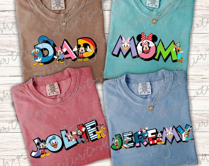 Featured listing image: Personalized Comfort Colors Family Vacation Shirt Mickey Friends Matching Tees