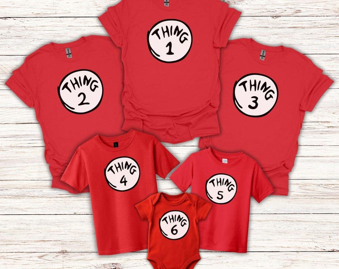 Featured listing image: Thing 1 2 3 Family Matching T-Shirt Storybook Trip Shirts