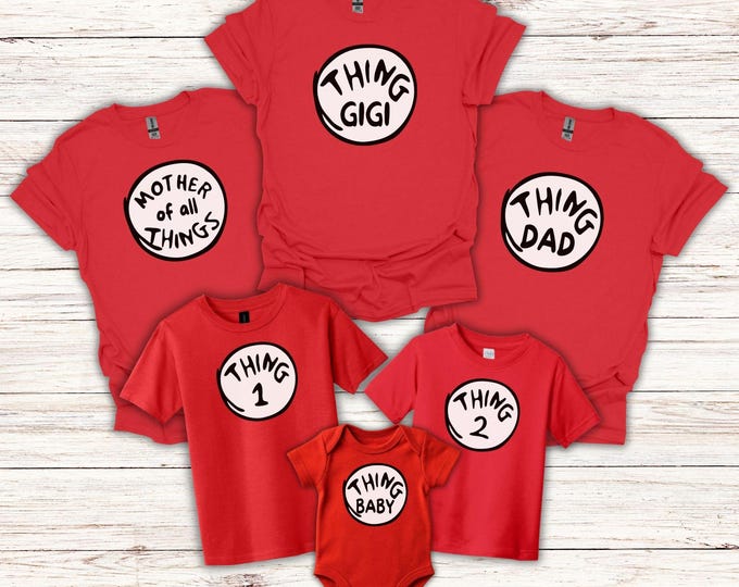 Featured listing image: Thing Mom Thing Dad Mom of All Things Dad of All Things Family T-Shirt Unisex For Halloween Matching Vacation & Event Outfit S-3XL