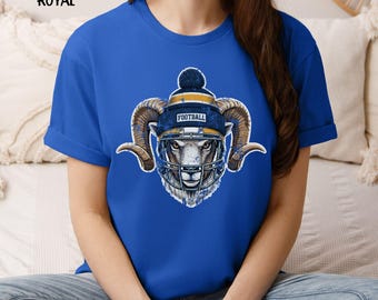 Los Angeles Football Mascot Head Vintage Distressed Game Day T Shirt for Sports Fans