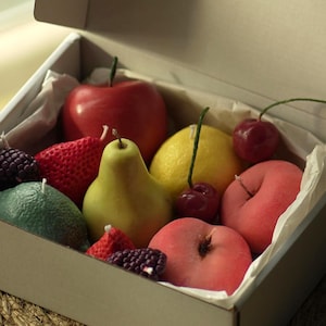 Handmade Fruit Basket Candle Set: Soy & Beeswax Blend, Farmhouse Decor