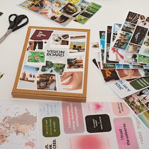 Kit de tableau Vision 2025 Accessoires pour tableau de rêve, outils de visualisation, kit de fixation d'objectifs, kit de manifestation, cartes d'affirmations