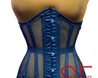 Black Satin Corset Top Gothic Bustier for Women Steampunk Waist Shaper Underbust Corset