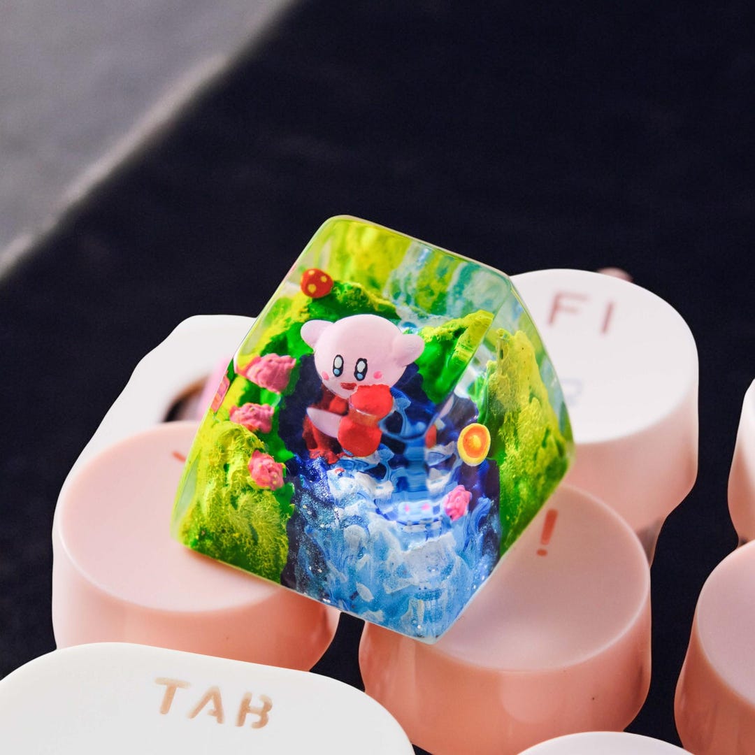 Custom Escape Artisan Keycap, Cute Sleeping Pink Resin Keycap, Handmade ...