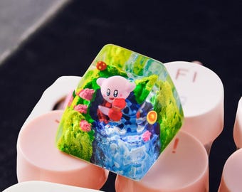 Niestandardowa nakładka na klawisz Escape Artisan, śliczna różowa żywiczna nakładka na klawisz, ręcznie robiona nakładka na klawisz SA do klawiatury mechanicznej, Cherry MX, prezent dla gracza