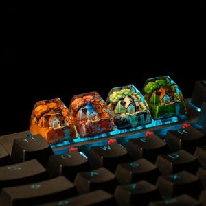 DREAM HOUSES Artisan Keycap, Custom Handmade Resin Keycap Set, Esc Key, Cherry MX, Mini Home Keycap, Personalized Gift for Gamer