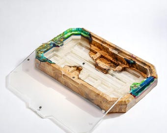 Wood Resin Keycap Display Box: Artisan Mechanical Keyboard Storage