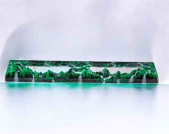 Mystery Forest Artisan spatiebalk keycap, hars SA-profiel, aangepaste spatiebalk keycaps, Cherry MX keycaps, aangepaste mechanische keycaps, kerstcadeau