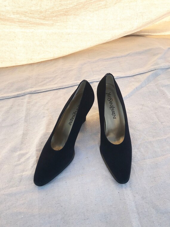 SALE vintage YSL blue suede pumps 