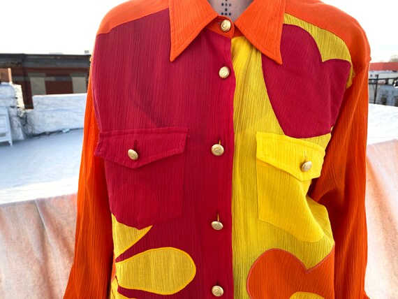 vintage 90s Moschino multicolor unisex button up /