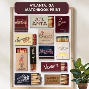 Atlanta Matchbook Art Print: Vintage Restaurant & Bar Design (Digital Download)