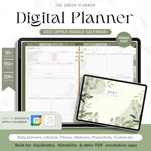 Digital Planner 2025 Planner , calendari digitali , agende , digital , agenda digitale, calendari , green , Sostenibile , ecologico,