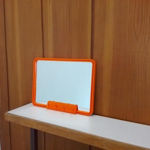 Vintage/Space Age design/1970s/mid-century modern/retro decoration/Pop art/bathroom mirror/wall mirror/with towel rack/made in Hungary