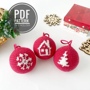 Christmas crochet ornament pattern Baubles tutorial Christmas ball (PDF Download)