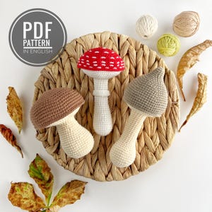 Mushrooms no sew crochet pattern Amanita amigurumi pattern Crochet mushroom decor Easy fall crochet pattern