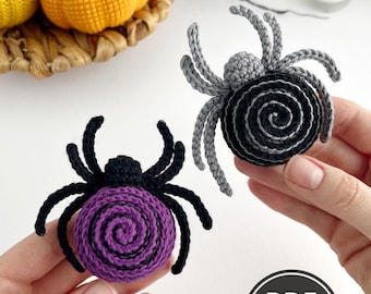 Crochet spider pattern Halloween amigurumi spider keychain & bag charm Tiny spooky crochet PDF