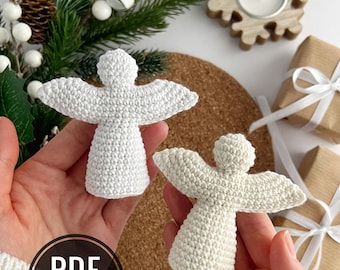 Christmas crochet angel ornament no sew crochet pattern Angel amigurumi keychain