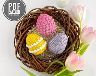 Easter eggs crochet patterns decorations Easter crochet egg plush pattern amigurumi