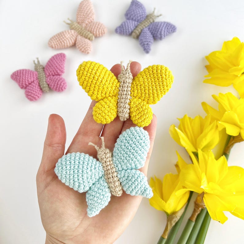 Multicolor butterflies crochet pattern PDF