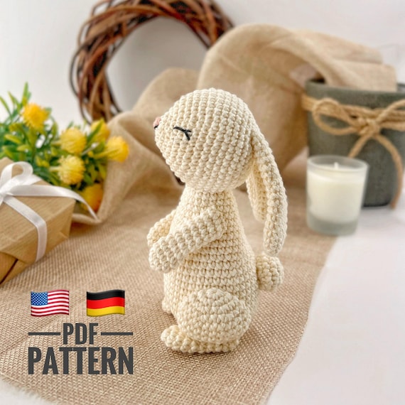 Crochet bunny pattern Crochet rabbit plush pattern Stuffed bunny plush amigurumi pattern Tutorial crochet pattern PDF