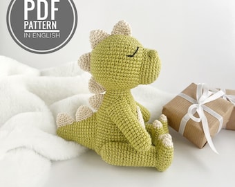 Crochet dinosaur pattern Amigurumi dinosaur plush pattern Crochet dino Animals soft toy