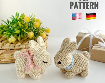 Gehaakt amigurumi-patroon konijn (pdf) Tutorial gehaakt pluche konijn-patroon Gevuld konijn knuffel