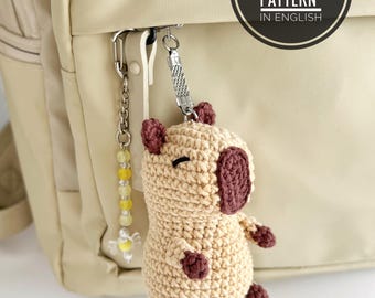Capibara gehaakte tas bedelpatroon Amigurumi capibara sleutelhanger pluche Kawaii bedel Digitale download