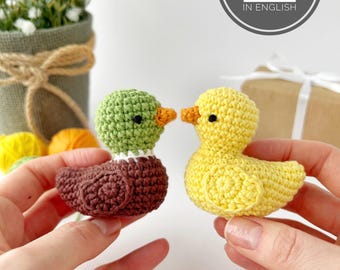 Gehaakt eendpatroon amigurumi badeend pluche sleutelhanger gehaakte bedel kawaii
