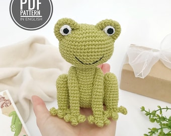 Frog crochet pattern PDF, Amigurumi frog plush toy, Cute frog toy, Crochet animal pattern, Digital Download English