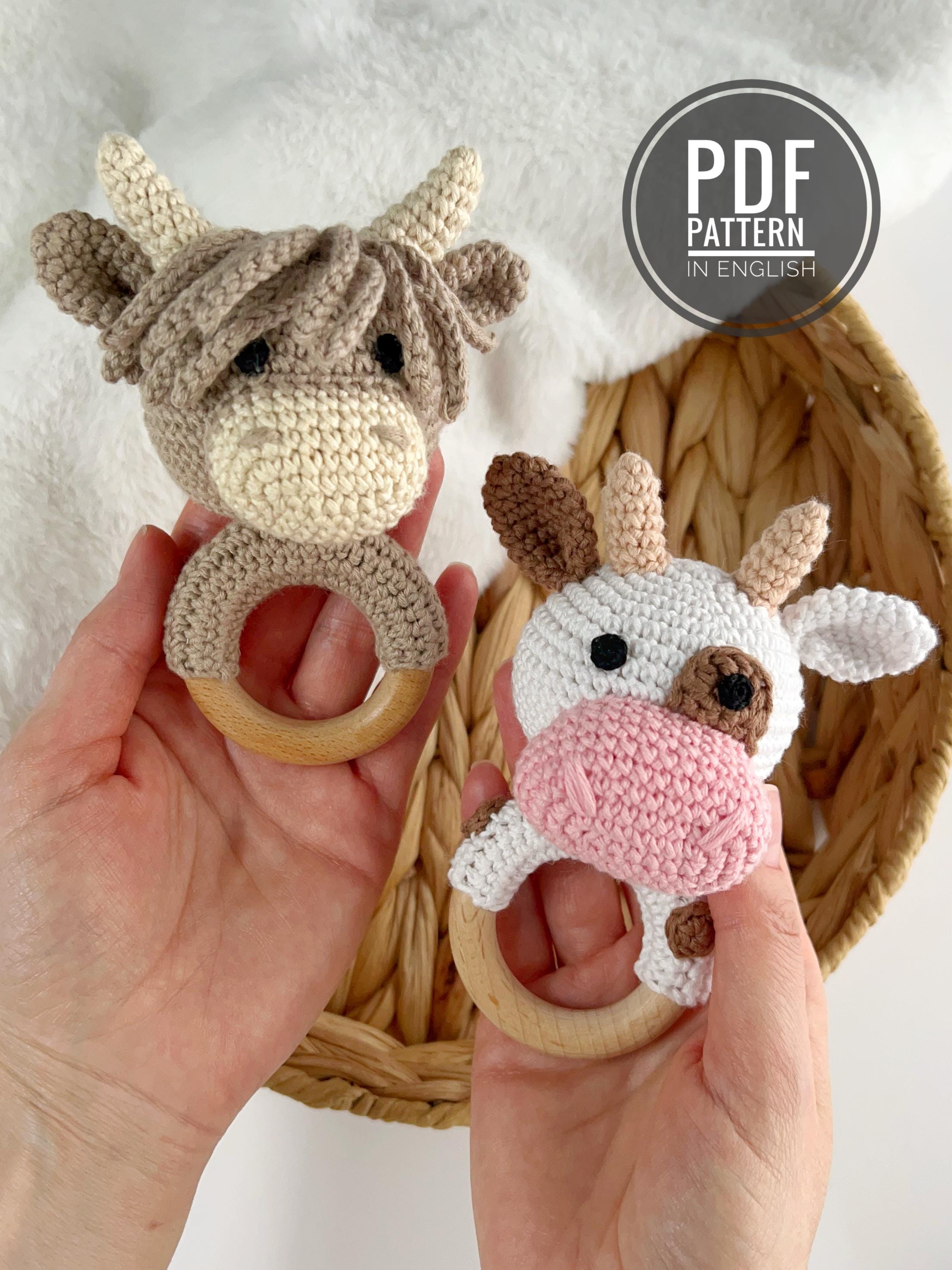 39 Cow Crochet Patterns: Unleash Your Creativity with These Adorable Designs! 25 Crochet baby rattle pattern Bundle Cow and Highland cow