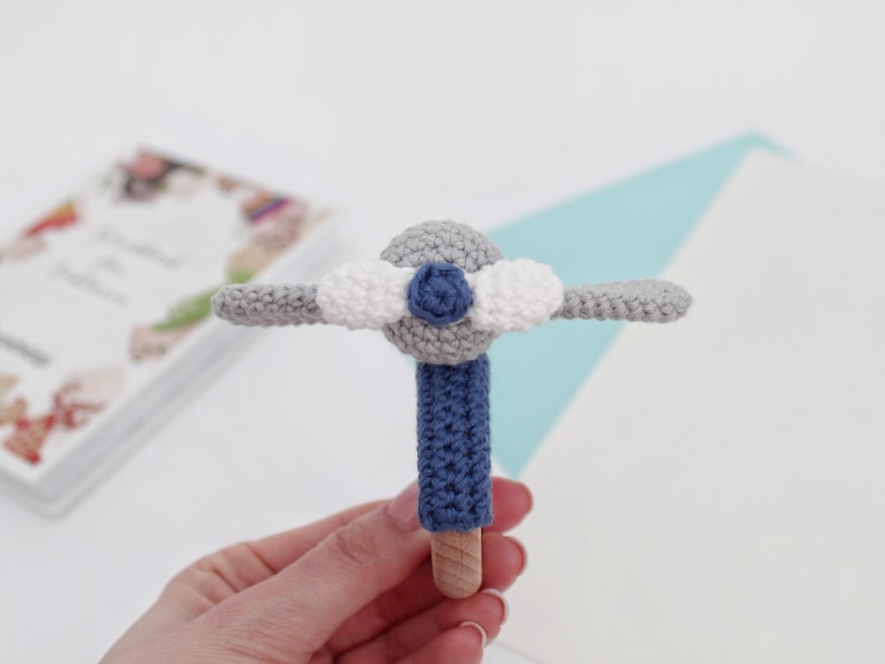 Crochet airplane pattern baby rattle Amigurumi pattern Airplane plush teething toys Crochet teether amigurumi rattle image 5