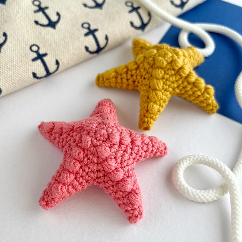 12 i 1 virkmönster för hav, Amigurumi-nyckelring och väskberlock i PDF-format, sköldpadda, maneter, sjöstjärna, snäckskal, sjöhäst, fisk, virkning med havsliv bild 12