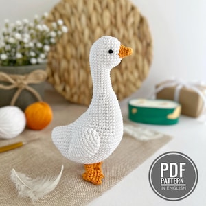 Goose crochet pattern Amigutumi goose plush pattern toy Goose stuffed animal crochet bird