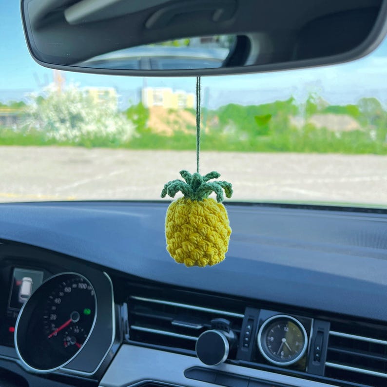 PDF crochet pattern for hanging car decoration.