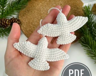 Christmas turtle doves no sew crochet pattern Friendship ornament Crochet bird ornament Amigurumi pattern (PDF Download)
