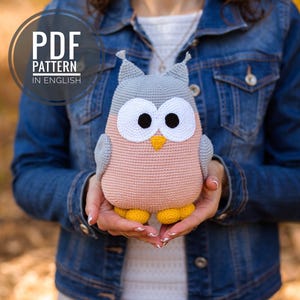 Owl crochet pattern Amigurumi owl plush pattern Crochet owl stuffed animals crochet bird pattern