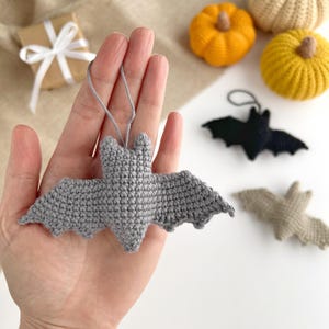 PDF crochet tutorial for Halloween bat, amigurumi bag charm or home decor