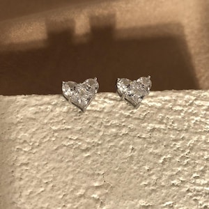 Heart Shaped Stud Earrings, Earrings Stud Heart, Heart Earrings Studs for Women, Minimalist Stud Earrings, Birthday Gift