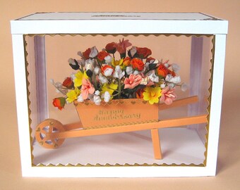 2 Toppers Card Making 3D A4 Paper Tole Flower Girl Watering Garden 1 Picture