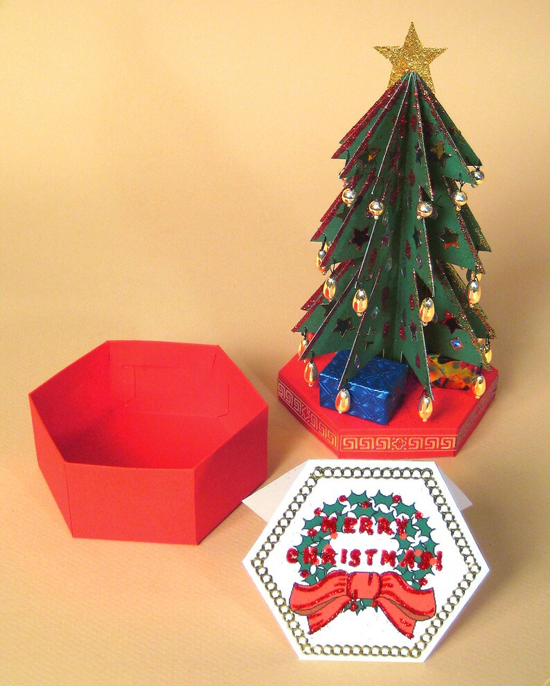 PDF Template for 3D Christmas Tree & Box Cardmaking A4 Etsy Canada