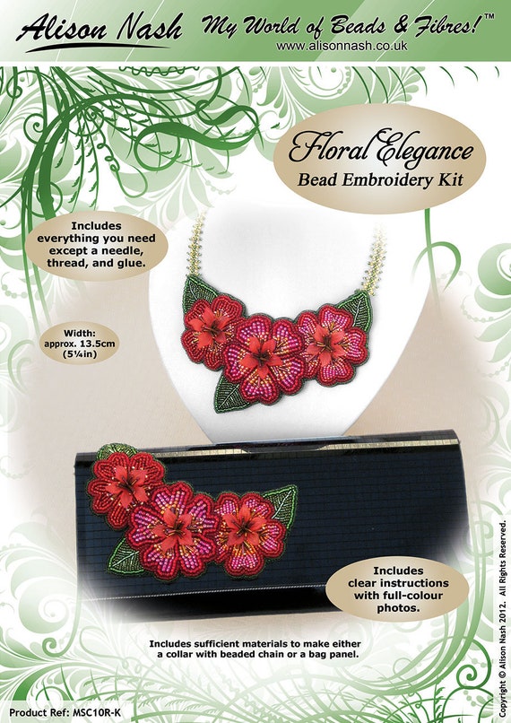 Suitable for complete beginners! /"Floral Elegance/" BEAD EMBROIDERY KIT
