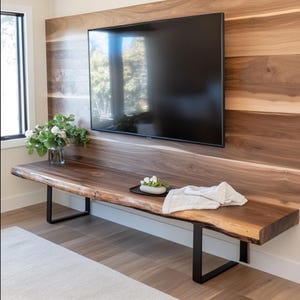 Modern Hallway Bench – Handmade Solid Wood Bench – Minimal Oak or Walnut Finish – Entryway Seating