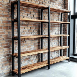 Rustikales Bücherregal aus Holz Handgefertigtes Wandregal Modernes Bauernhaus Wohndekor