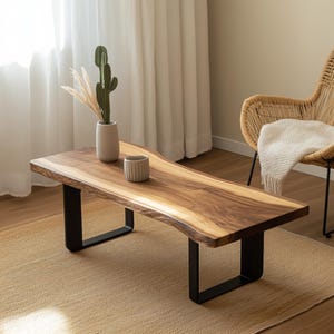 Solid Walnut Coffee Table | Handmade Rustic Wood Table | Modern Living Room Furniture