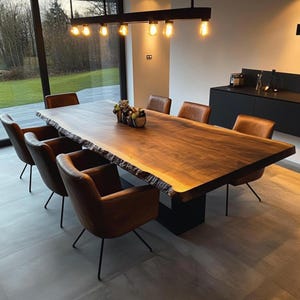 Walnut Farmhouse Dining Table – Handmade Solid Wood Table – Rustic Kitchen Furniture – Custom Dining Room Decor