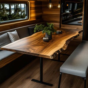 Handmade Solid Walnut Dining Table: Rustic Farmhouse Style