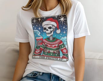 Tarot The Festive AF T-shirt för kvinnor, rolig damtröja mammapresent, casual topp, tröja och hoodie finns, mystisk topp, andlig